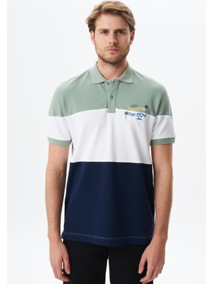 Ar-ma Erkek Polo Yaka Tişört Yazi Baskili Regular Fit Çift Toplama Penye Pike Y29374355302