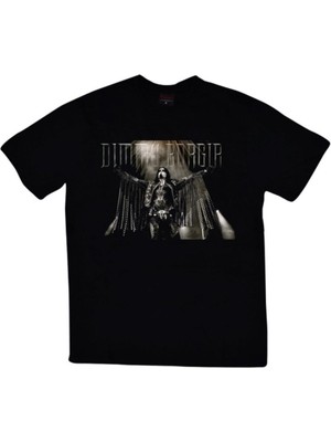 stonedfame Siyah Dimmu Borgir Baskılı T-Shirt