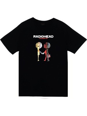 stonedfame Radiohead Baskılı Unisex %100 Pamuk Siyah T-Shirt