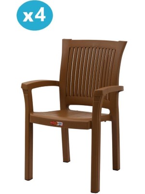 Omnipazar SY-2515 Elite Plastik Bahçe Koltuk Sandalye 4'lü Set