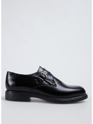 Fabrika Deri Siyah Erkek Klasik Ayakkabı Sampson-Thunder