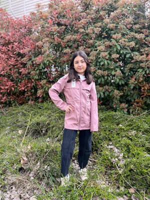 M&A Kids Kız Çocuk Su Geçirmez Yağmurluk – Fermuarlı, Kapüşonlu, Mevsiml