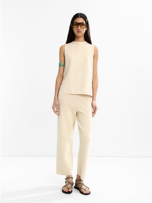 Fitilli Örme Pantolon