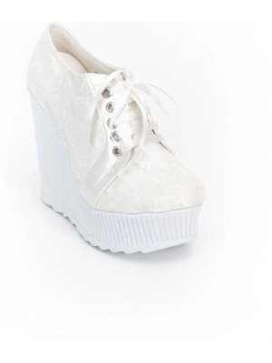 Ersefa Beyaz Çınar Kadın Dolgu Topuklu Ayakkabı Kadın Topuklu Abiye Ayakkabı Şık Gece Ayakkabısı