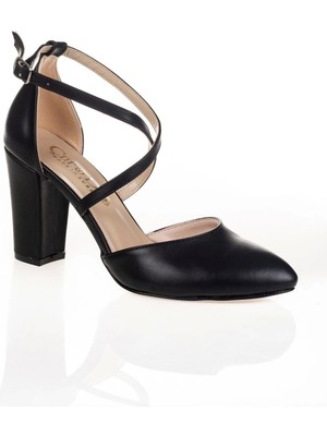 Kadın Moda Şık Siyah Topuklu Ayakkabı Topuklu Zarif Tasarım Düğün Nişan Gece Abiye Ayakkabısı