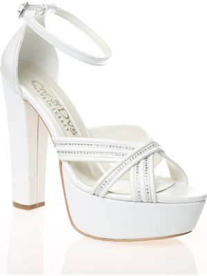 Ersefa Kadın Sarı Gold Çapraz Bant Abiye Ayakkabı Kadın Topuklu Şık Gece Ayakkabısı Zarif Tasarım