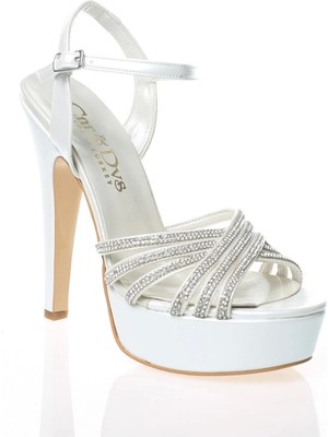 Kadın Gümüş Ayna Çapraz Abiye Ayakkabı Kadın Topuklu Şık Gece Ayakkabısı Zarif Tasarım