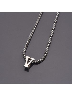 İdol Avm Kişiye Özel Harfli Erkek Kolye Çelik Takı Hediyelik Aksesuar