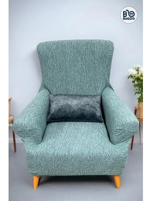 BAQDO Koltuk Örtüsü Kaliteli Pamuklu Jakarli Desen Çekyat-Streç Esnek Kanepe Kılıfı Yıkanabilir Tekli 1 Kişilik