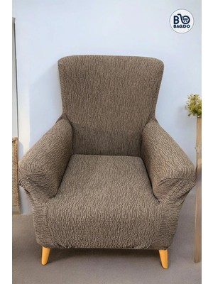 BAQDO Koltuk Örtüsü Kaliteli Pamuklu Jakarli Desen Çekyat-Streç Esnek Kanepe Kılıfı Yıkanabilir Tekli 1 Kişilik