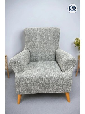 BAQDO Koltuk Örtüsü Kaliteli Pamuklu Jakarli Desen Çekyat-Streç Esnek Kanepe Kılıfı Yıkanabilir Tekli 1 Kişilik