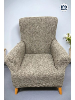 BAQDO Koltuk Örtüsü Kaliteli Pamuklu Jakarli Desen Çekyat-Streç Esnek Kanepe Kılıfı Yıkanabilir Tekli 1 Kişilik