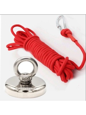 36MM Çap Güçlü Halkalı Neodyum Pot Mıknatıs Kanca Kurtarma Mıknatısı Fishing Magnet + 15 M Halat