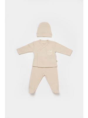 Biorganic Waflle Smile Organik 3 Parça Zıbın Set