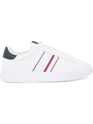 Tommy Hilfiger Beyaz Erkek Sneaker Modern Cupsole Strıpes Lth