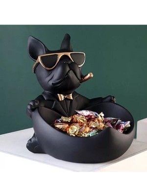 Bulldog Köpek Dekoratif Heykel Biblo Masa Dekorasyonu Hediyelik Sunumluk Köpekli Sunumluk