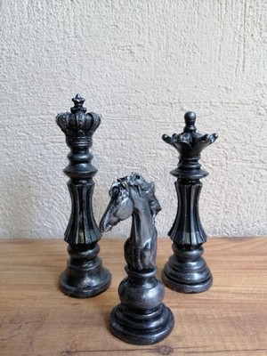 Dekoratif Mini Satranç Biblo 3'lü Set
