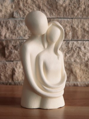 Sarılan Çift Sevgili Biblo Obje 12,5x6  cm  Büyük Boy