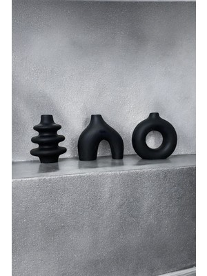 Gözdehobi Dekoratif Obje Biblo | 3’lü Vazo Seti Minimal Boy 10  cm