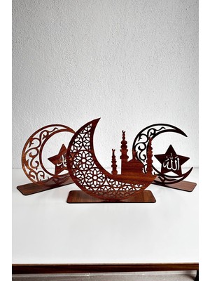 3'lü Dekor Tealight Mumluk Ceviz Ramazan Ayına Özel