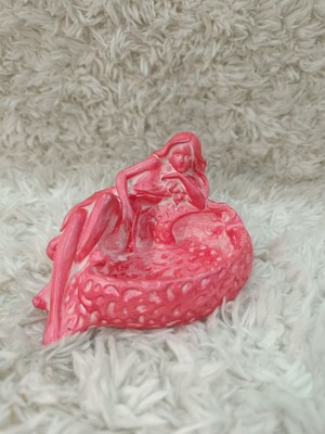 Taş Tozu Renkli Deniz Kızı Figürlü Kültablası Küllük