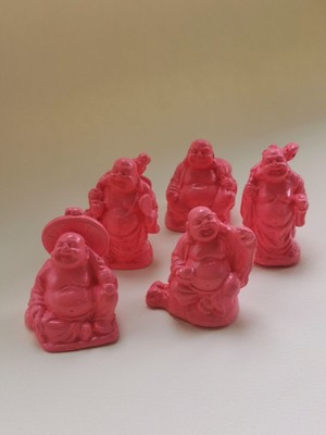 Mert's Atelier - Şans ve Huzur Getiren 5 Li El Yapımı Pembe Buda Seti