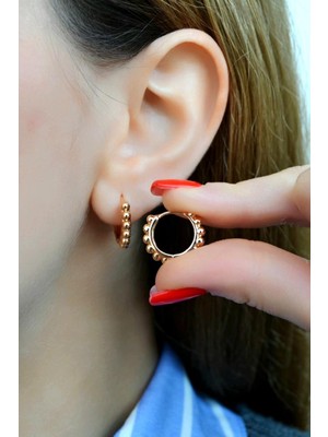 Sacce Scarves & Accessories Rose Gold Top Detaylı Halka Küpe – Günlük Kullanıma Uygun, Dayanıklı Tasarım Top Detaylı Rose Halka Küpe | Günlük ve Şık