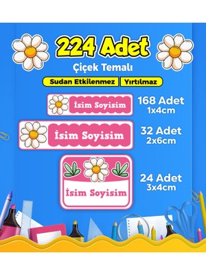 Sb Store Okul Kreş Etiketi Kalem Defter Özel Isim Yazılabilen Etiket Seti Model 127 - 224 Adet