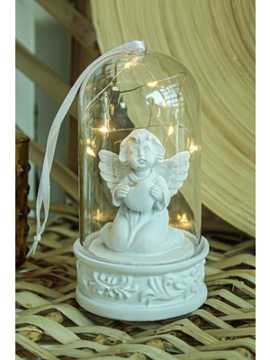 LED Işıklı Melek Fanus