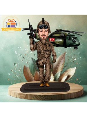 Jöok - Pöh - Jöh - Ökk- Asker Karikatürü Karikatürü Biblo Hediye  3D Masa Üstü Biblo Hediyesi