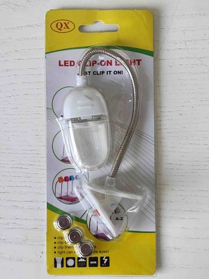 Pilli LED Işik Mini Masa Lambasi Kıskaçlı Beyaz LED Işık. Kitap Okuma Lambası Beyaz Net ve Temiz Işık Kitap