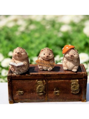 Dekoratif 3’lü Mini Kirpi Biblo