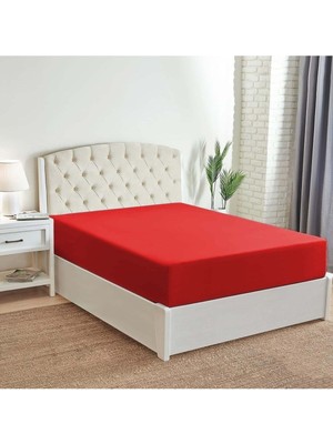 Güllüce Ev Tekstil Ürünleri Lastikli Çarşaf (Kırmızı) 180 x 200 cm Pamuk & Polyester Kumaş