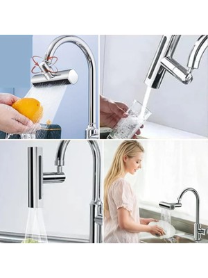 3 Farklı Modlu Çok Amaçlı Musluk Adaptörü Evrensel Musluk Başlığı Şelale Musluk