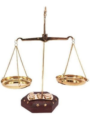 Dekoratif Ahşap Terazi Adalet Sembolü 50GR Alithestereo