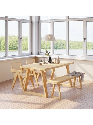 Ahşap Doğal Kütük Yemek / Toplantı / Çalışma Masası