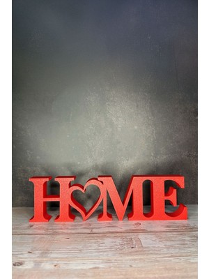 Home Yazılı Dekoratif Biblo Masaüstü Dekor - Kırmızı 22  cm  x 6  cm
