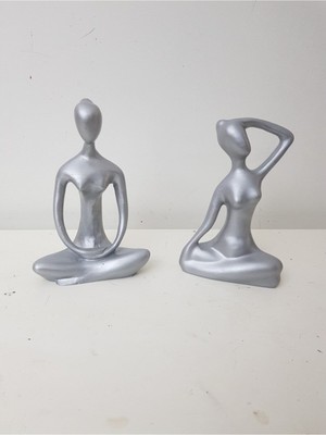 2li Yogacı Kadın Gümüş Ev Ofis Dekoru