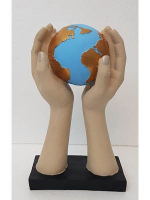 Ab Ev Dekorasyon Dünyayı Tutan Eller Heykel Biblo Ofis Ev Dekoru