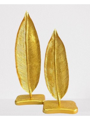 Dekoratif Gold 2'li Dik Yaprak Biblosu
