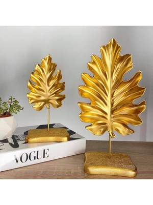 Altın Renkli Yaprak Biblo 2'li