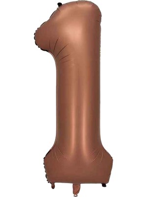 1 Rakam Karamel Folyo Balon 34 Inç 76-82  cm