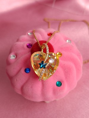 Çelik Sarı Kalp Kolye