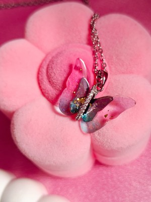 Çelik Kelebek Kolye