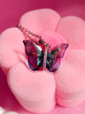 Çelik Kelebek Model Kolye