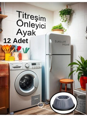 Farchel 12 Adet Beyaz Eşya Altlığı Ayağı Çamaşır Bulaşık Makinası Buzdolabı Yükseltici ve Titreşim Önleyici