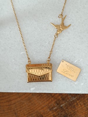 Çelik Aşk Postası Kolye