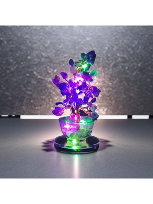 Ametist Doğal Taş Bonsai Şifa Enerji Ağaç LED Biblo - Adaptör Dahil Değildir