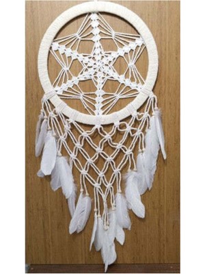 Yıldız Motifli Ekru Renk Büyük Boy Düş Kapanı Duvar Dekoru