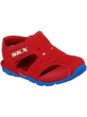 Skechers Erkek Çocuk Kırmızı Sandalet Side Wave Hafif ve Esnek Taban ile Konforlu Tasarım